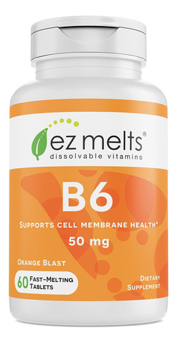 Ez Melts B6 Como Piridoxina, 50 Mg, Vitaminas Sublinguales,