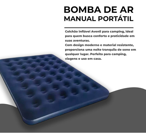 02 Unid Colchão Inflável Casal Resistente Com Bomba De Ar