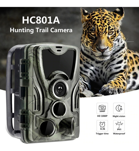 Hc801-a Prova D'água - Câmera De Trilha Caça + Sd 64g + Bat Camuflado