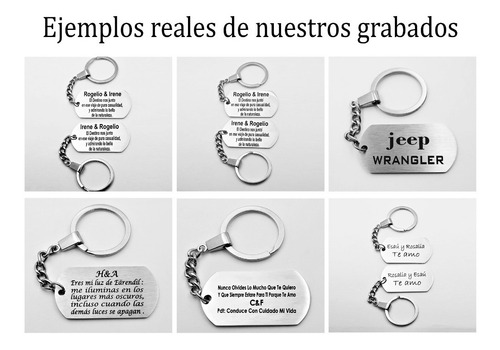 Imagen 3 de 8 de Llavero Personalizado Calendario Y Texto Acero Inoxidable