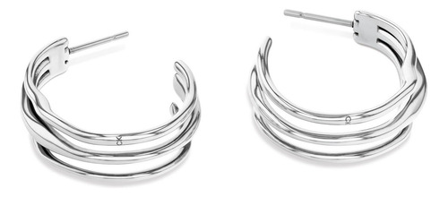 Calvin Klein Pendientes Ondulados Mujer Acero Inoxidable