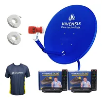 Comprar Kit Antena Alto Ganho Ku + 2 Receptores Vivensis Vx10 + Lnbf