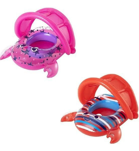 Silla Inflable Para Bebe Play Day Con Techo, Cangrejo Rosa