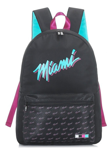 Mochila Nba Miami Heat Oficial Importada Urbana Sport