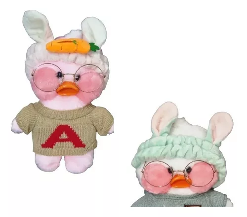 Pato De Pelúcia Com Roupa Kawaii Lalafanm Com Óculos E Roupa