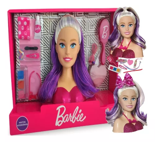 Boneca Barbie Busto Styling Head Faces Maquiagem Acessórios