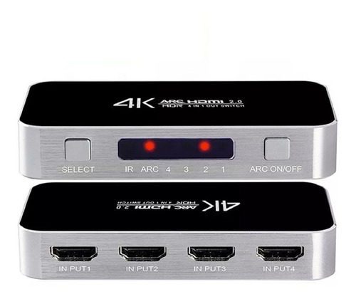 Switch Hdmi 4k Ultrahd 4 In X 1out Arc Optico Spdif