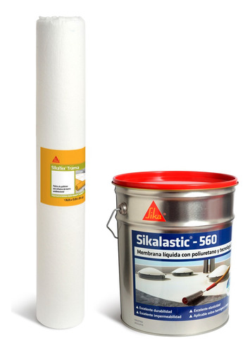 Sikalastic 560 Membrana Liquida Poliuretano + Malla Sikatex 