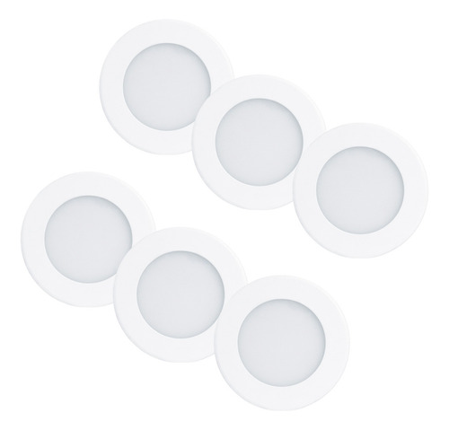 Pack 6 Luminarios Circular Empotrable Aksi Led 6w Luz Blanca