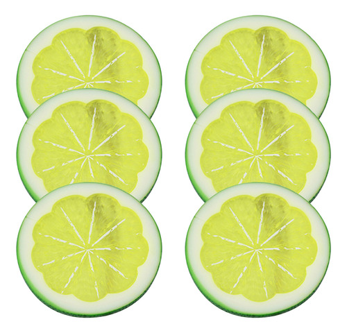 Rebanada De Limón Verde De Plástico Artificial G, Color Limó