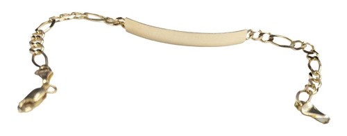 Esclava Pulsera Pulso Tejido Figaro Oro 10k 16cm Con Estuche