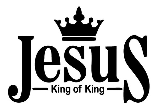 2 Adesivos Cristão Jesus King Of King 15cm X 11cm 