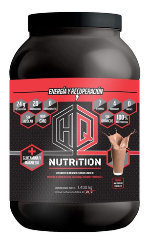 Proteina HQ Nutrition zero carbs sabor malteada de chocolate 1.4 kg