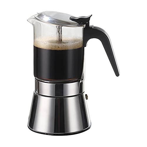 Moka Induction Stovetop Espresso Maker,crystal Glass-to...