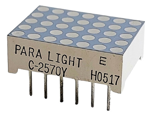 Matrix De Pontos 5x7 Catodo Comum Led Amarelo C-2570y Amarelo