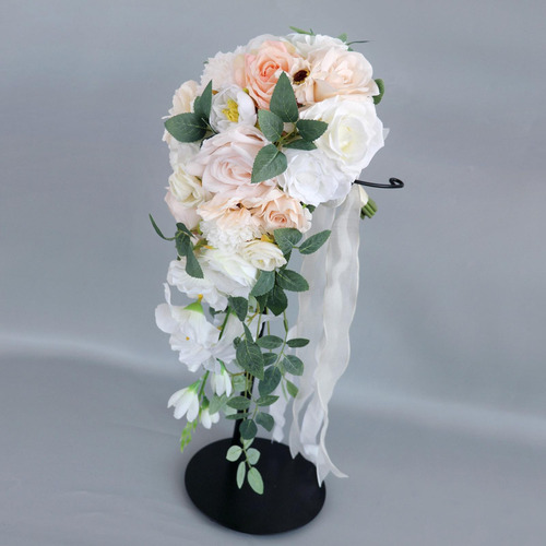 Ramo De Novia De Boda, Flores De Rosas Artificiales De