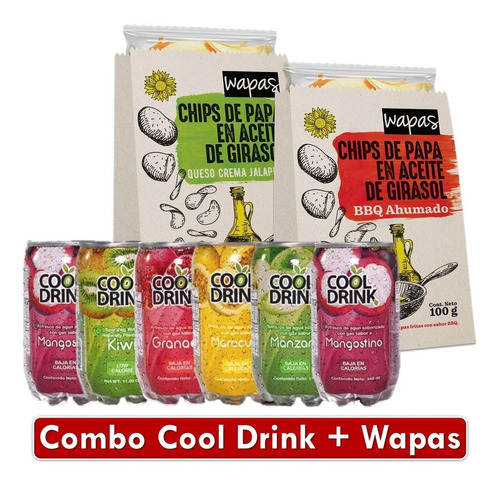 Combo Cool Drink Frutas + Papas Chips Wapas