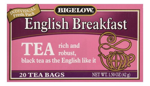 Bigelow Tea Té De Desayuno Inglés, 20 Unidades