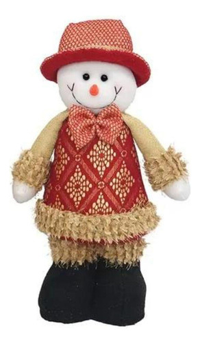 Boneco De Neve Enfeite Natalino 29cm Família Joy Vermelho