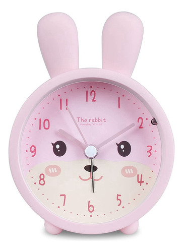 Reloj Despertador Infantil Para Niñas Sin Tictac, Conejo Y