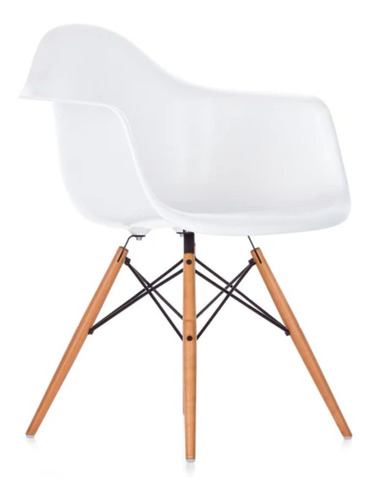 Silla de comedor Bodega TFC Butaca Eames, estructura color blanco, 1 unidad