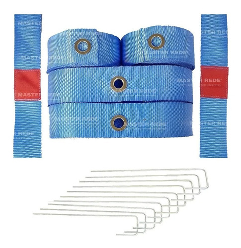 Kit De Marcação Para Beach Tennis Master Rede - Azul