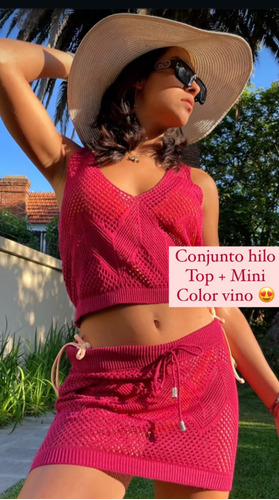 Conjunto De Hilo Top Y Pollera Ideal Para La Playa 