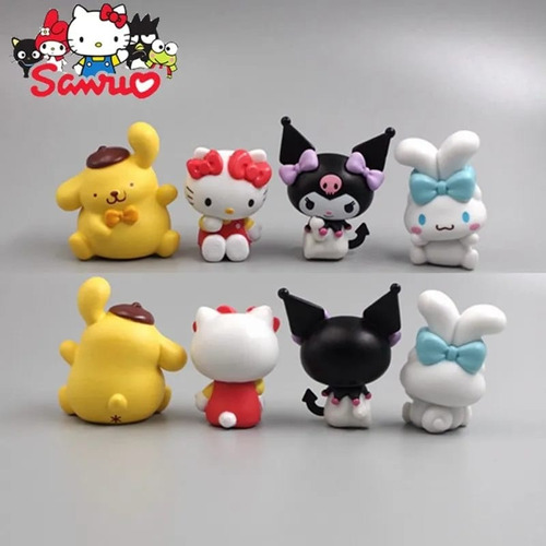 Set Sanrio Chibi  X 4  Kitty-kuromi-cinna-purin 