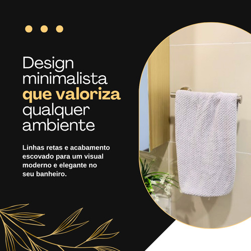 Kit 3 de Acessórios Suportes de Banheiro Aço Inox Fosco Toalheiro Duplo 50cm Cor Prateado Acessórios para Equipar Banheiro - Porta Toalhas 2 Barras - Porta Papel Hienico - Suporte Toalha de Rosto