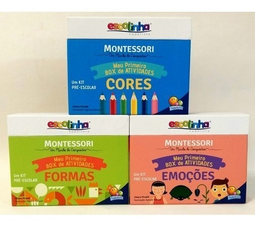 Coleção Livros Box Montessori  - Emoções / Cores / Formas 