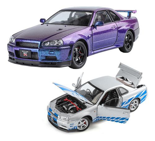 Rápido Y Furioso 2 Brian Nissan Gtr R34 Con Luz Sonido 1/24