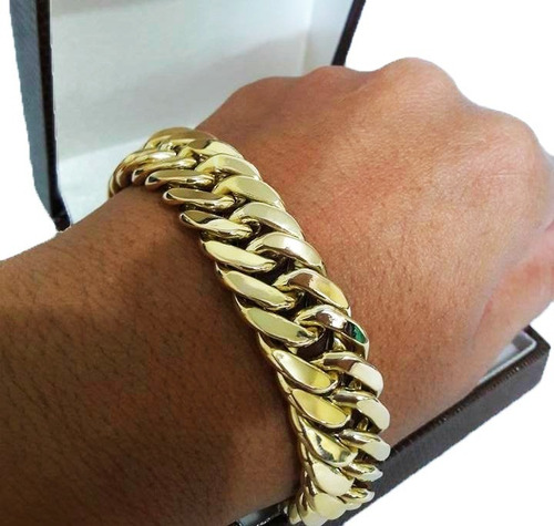 Pulseira Elos Duplos 40 Gramas 14mm Ouro 18k 750