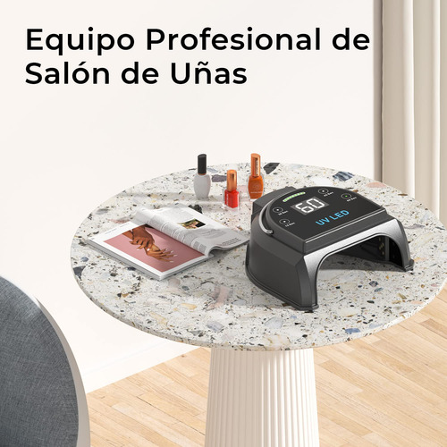 Lámpara De Uñas Led Uv Inalámbrica Profesional De 80 W, Gelp