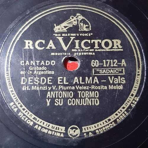 Pasta Antonio Tormo Su Conjunto Rca Victor C236