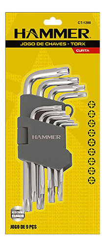 Jogo Chave Torx Hammer Crv T10at50 Ct 9p