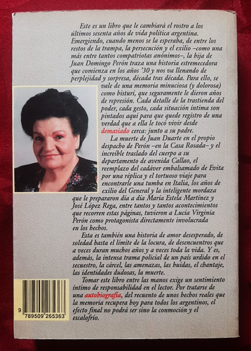 Perón, Mi Padre. Lucia Virginia Perón Ed. De La Urraca 1993 (Usado)
