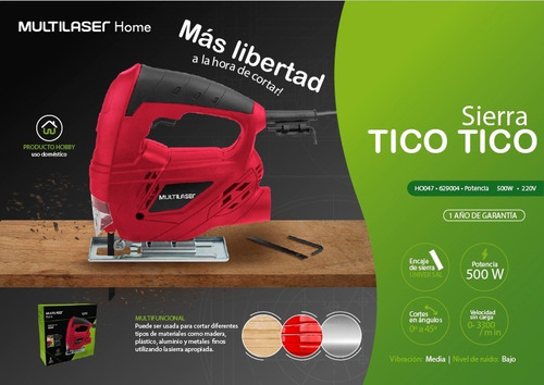 Sierra Caladora 500w Multilaser Ho047 - Roja