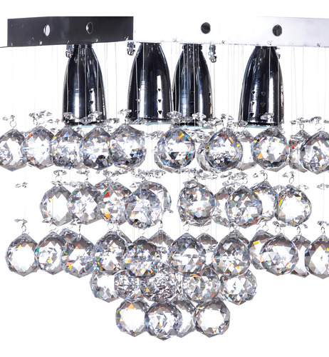 Candil Colgante Gamalux Williams Krystal Lluvia De 4 Luces