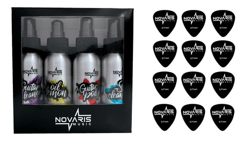 Kit Limpieza Guitarra  + 12 Uñetas Novaris Music