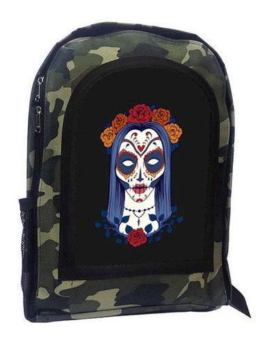 Mochila Camuflada Calavera Mexicana Catrina A31