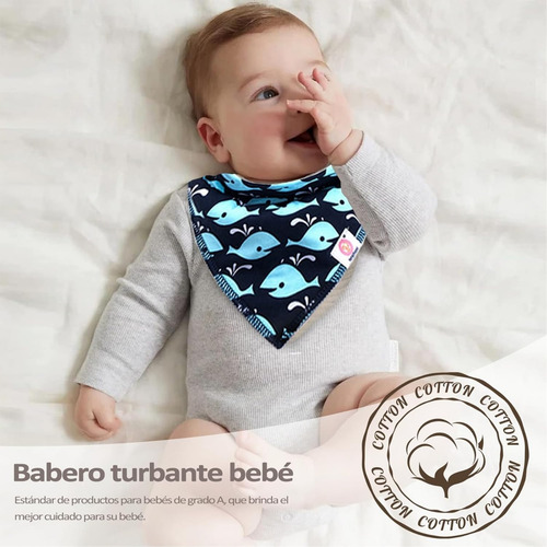 8pcs Baberos De Algodón Para Bebe Ajustable