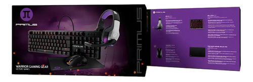 Primus Gaming Kit Teclado + Audifonos + Mouse + Mousepad Color Del Mouse Negro Color Del Teclado Negro