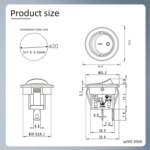 Lcocove Jd - 2 Interruptores Basculantes Redondos De Corrien