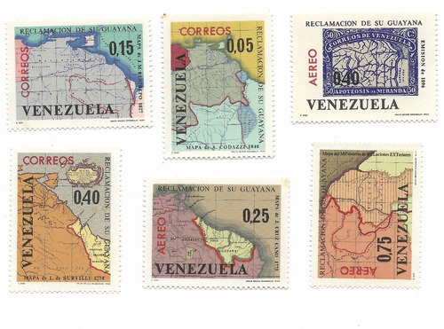 Estampillas Venezuela Completas, Mapa Reclamacion Guayana 66