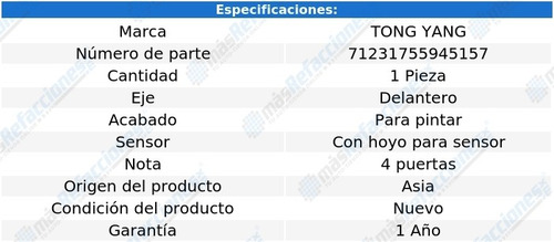 Defensa Del C/hoyo P/sensor P/pintar Bmw 320i 12