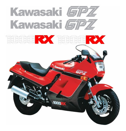 Kit Adesivo Faixa Compatíveis Moto Gpz 1000 Rx 1986 Vermelho