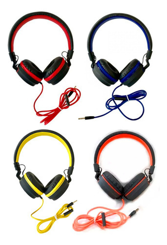 Auriculares Pro21 Vincha Plegables Con Micrófono Celular Color Amarillo