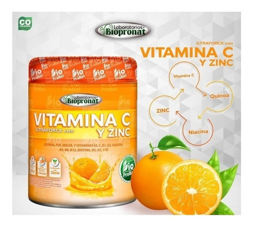 Vitamina C Zinc 500gr Biopronat