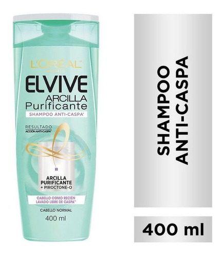 Shampoo Elvive Loreal Anticaspa Arcilla Purificante X 400 Ml
