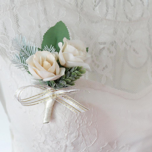 Decoración Novia Ramillete Ojal Rosa Flor Favor